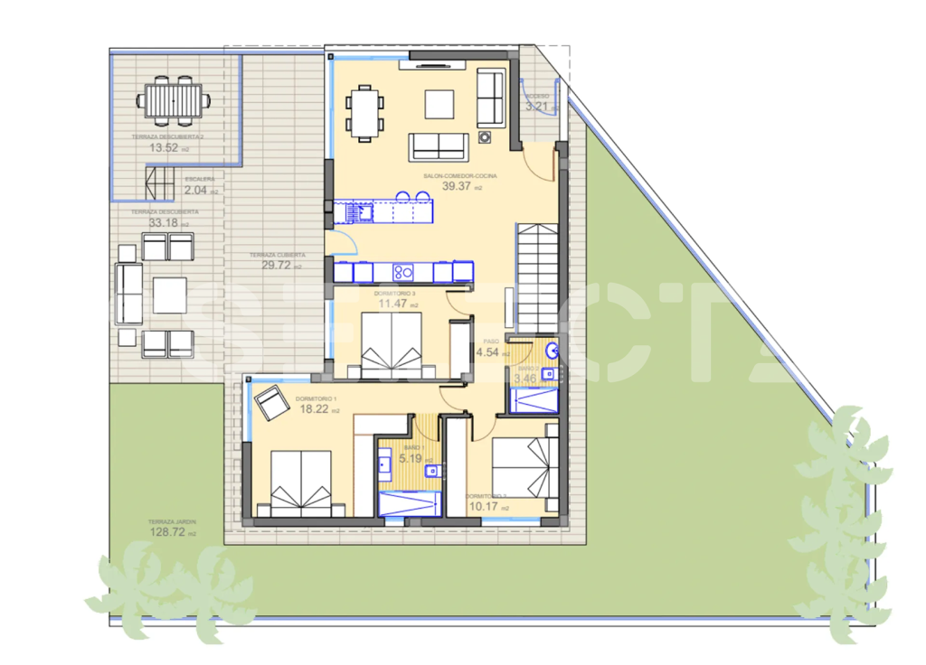 Modern home with basement, terraces and private garden