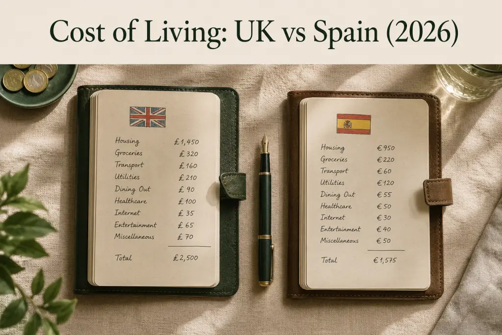 Cost of Living: UK vs Spain (2026) — Deep Comparison for Families and Retirees